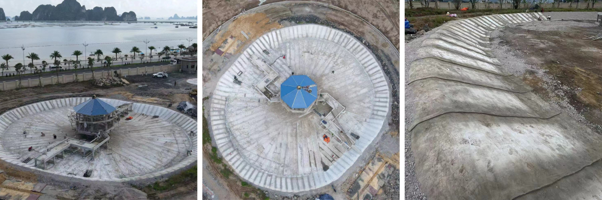 Ландшафтное озеро, цементное покрывало Ландшафтное озеро, цементное покрывало