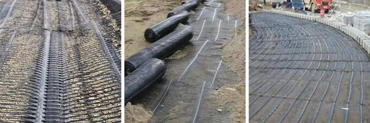 Одноосная растягивающаяся пластиковая геосетка