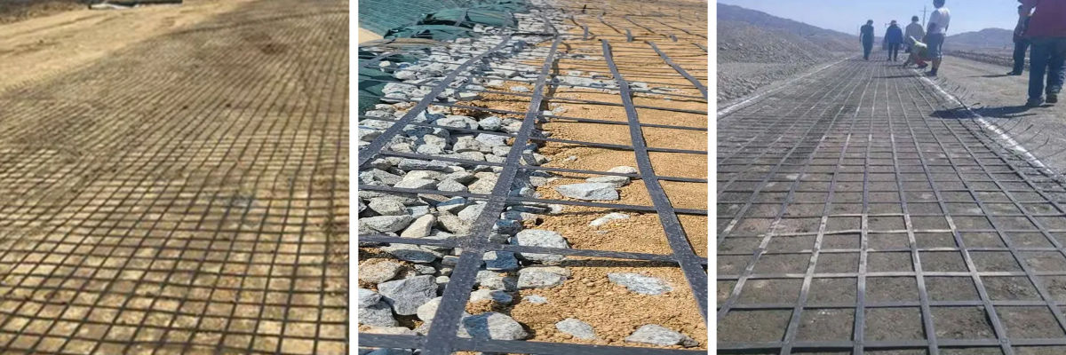 Армированная стально-пластиковая геосетка