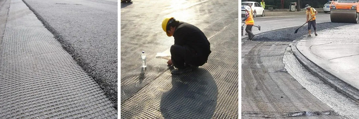 Стекловолоконная геосетка для дорожного покрытия