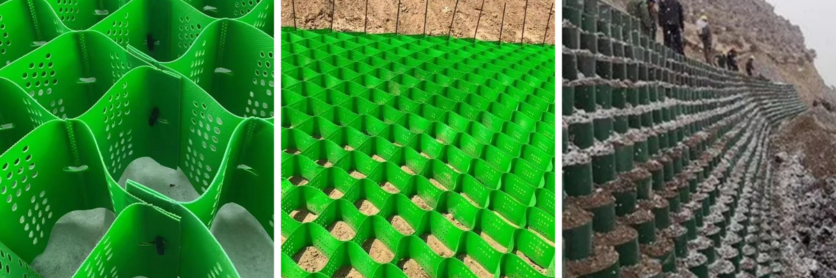 Honeycomb geocell for slope protection
