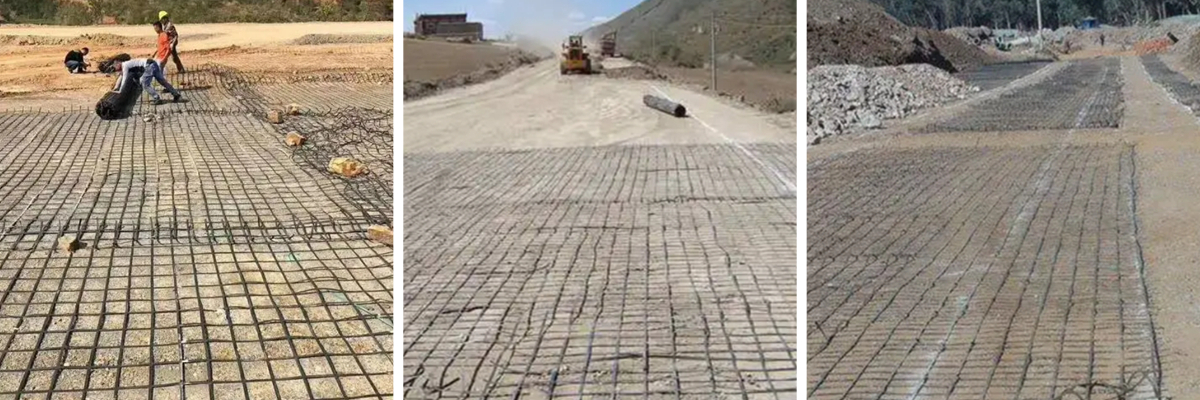 Стально-пластиковая геосетка для основания