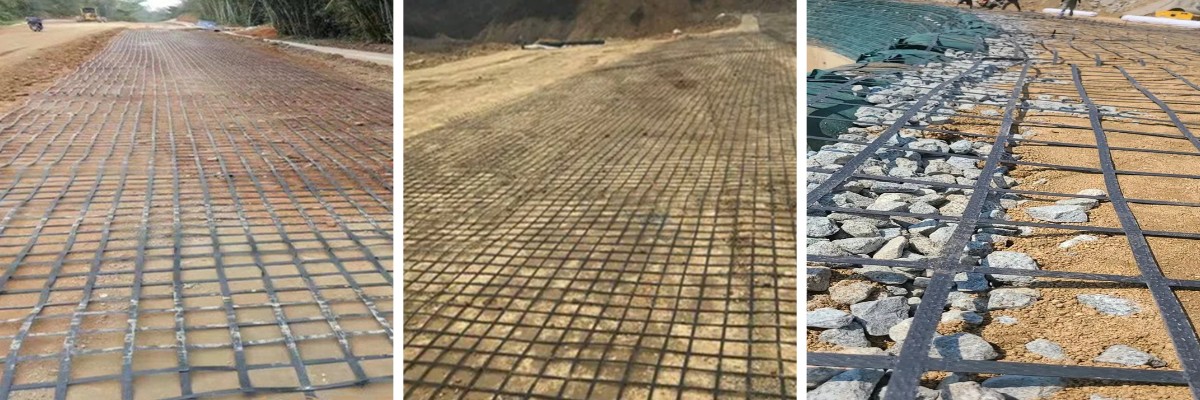 Геосетка из стали и пластика на клеевой основе